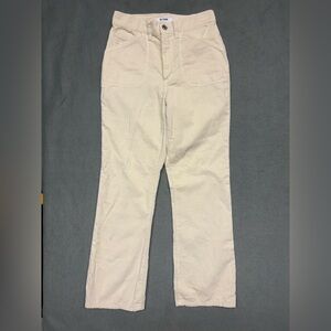 RE/DONE Jeans Corduroy Pants Ivory High Rise Flared Sz. 25 ***See Description***